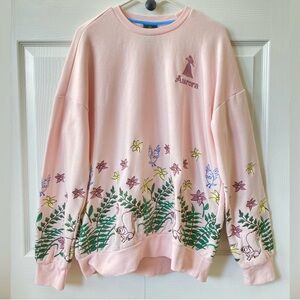 Disney Princess Aurora Embroidered‎ Floral Crewneck size small